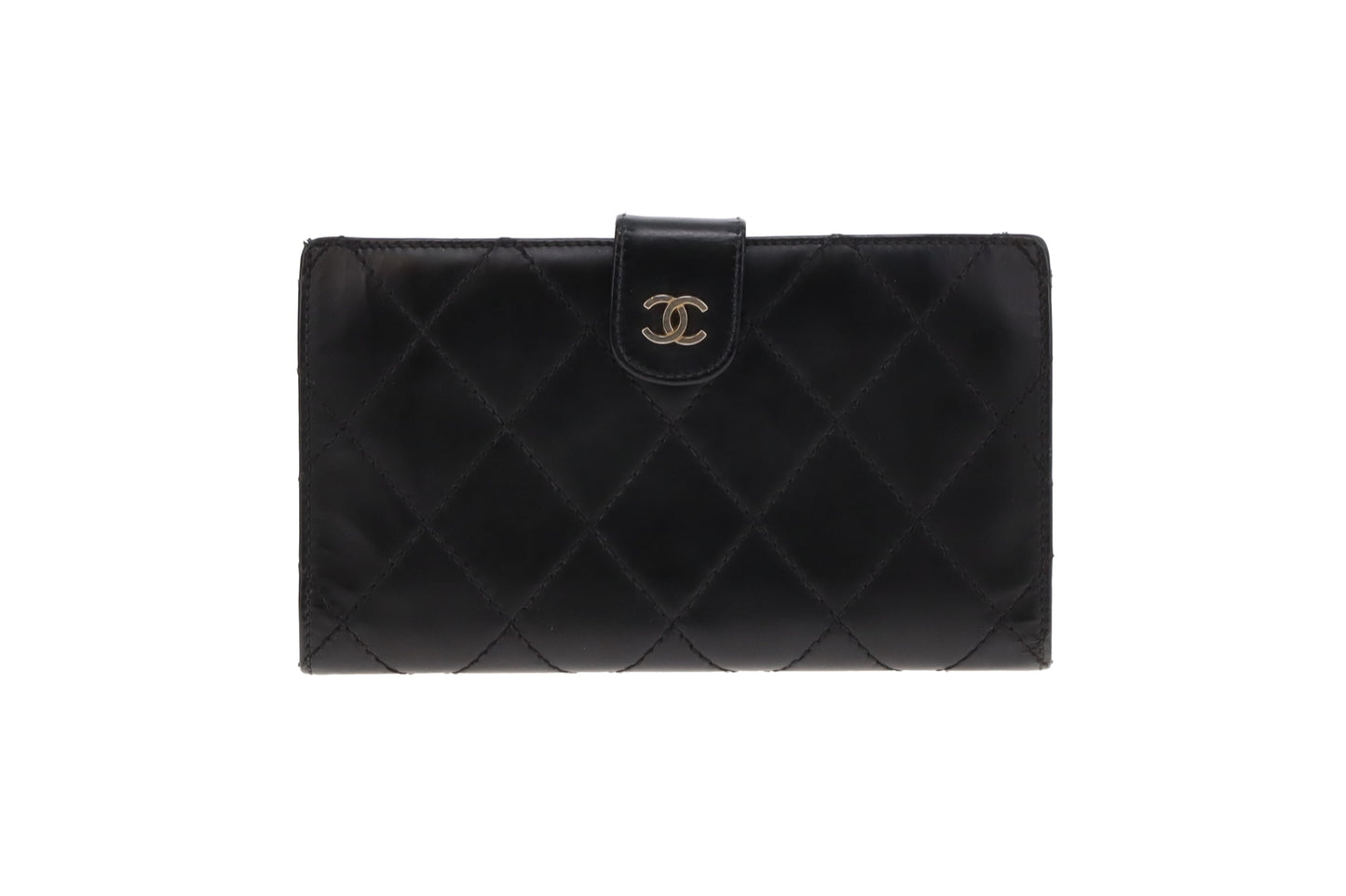 Chanel Vintage Folded Wallet Black SHW