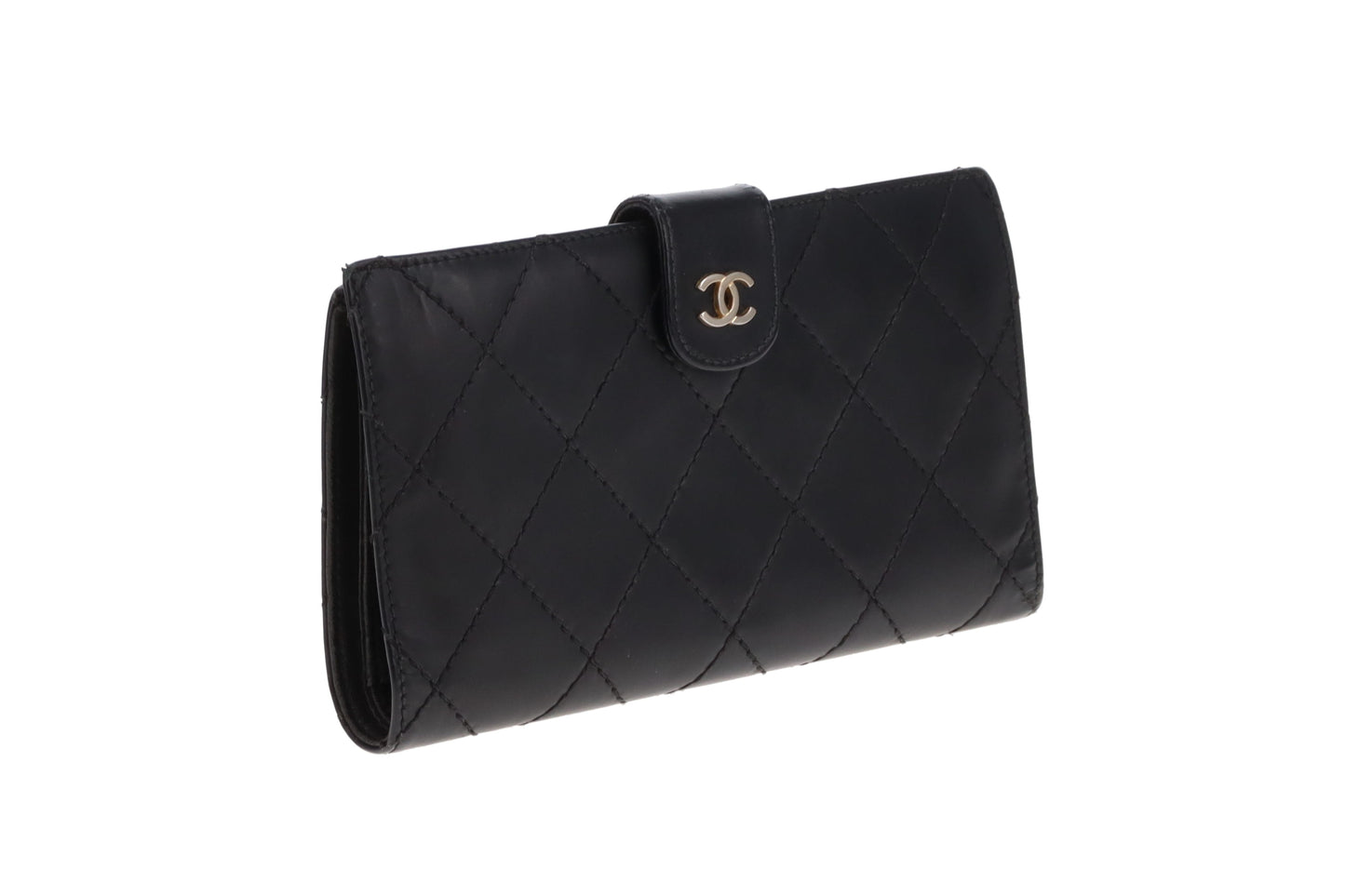 Chanel Vintage Folded Wallet Black SHW