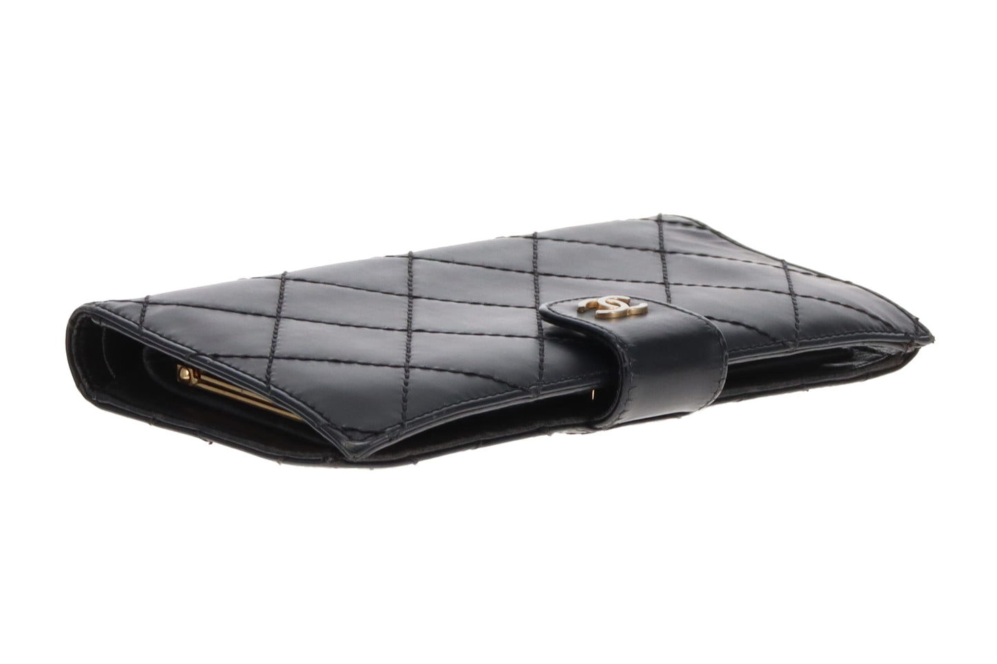 Chanel Vintage Folded Wallet Black SHW