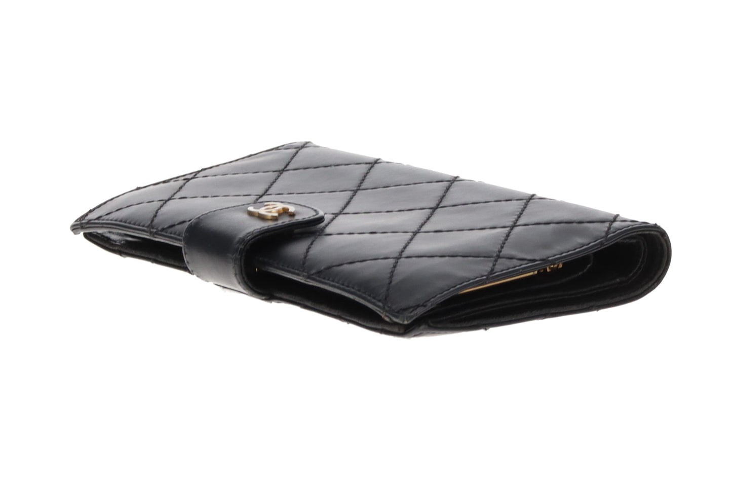 Chanel Vintage Folded Wallet Black SHW