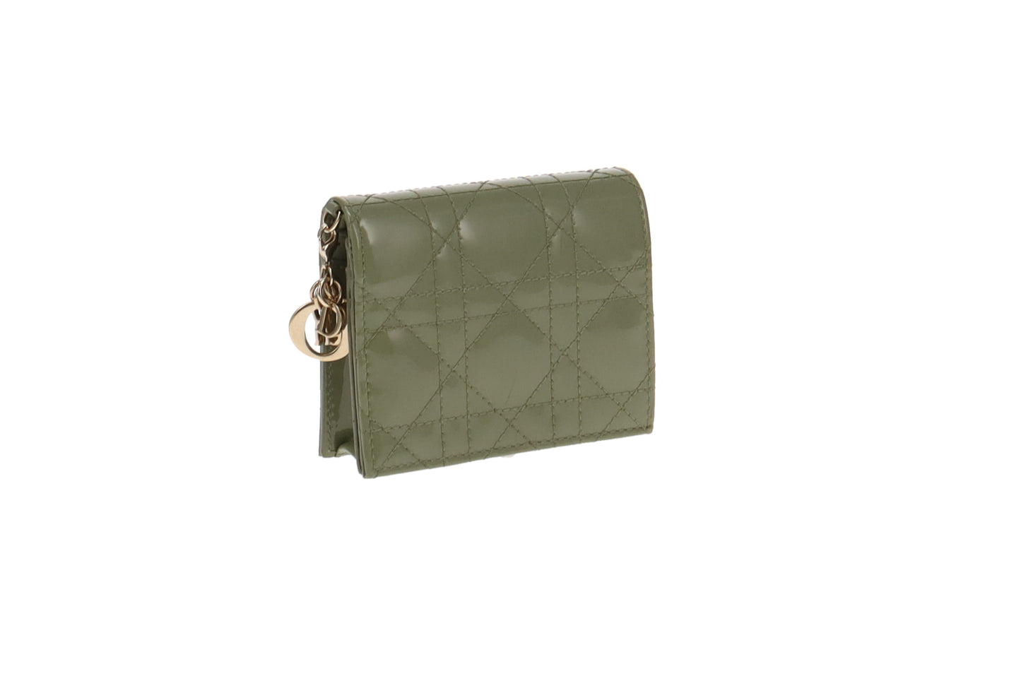 Dior Lady Dior Mini Wallet Green Patent