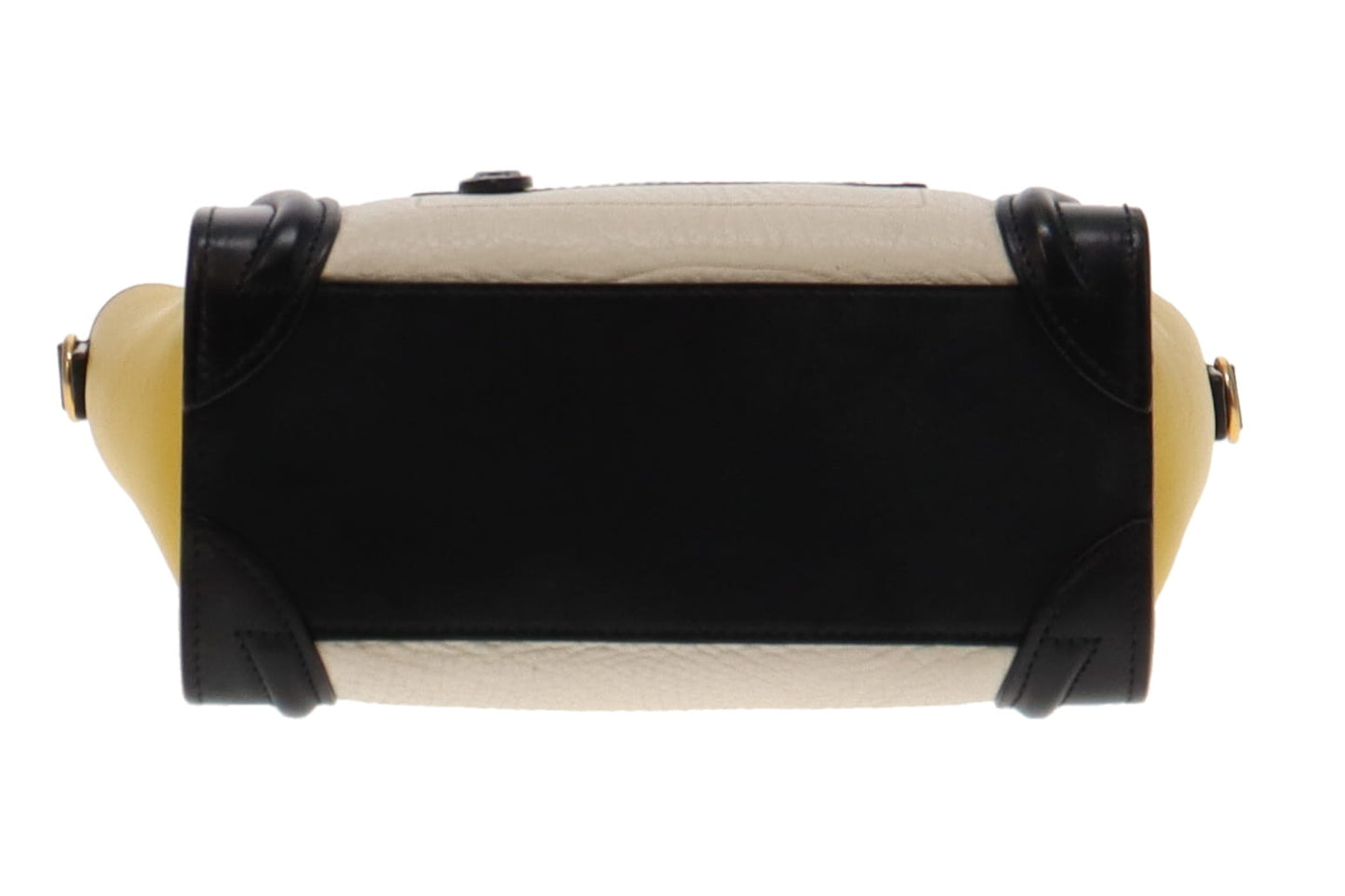 Celine Yellow/Black/White Tri Colour Mixed Leather Nano Luggage Bag