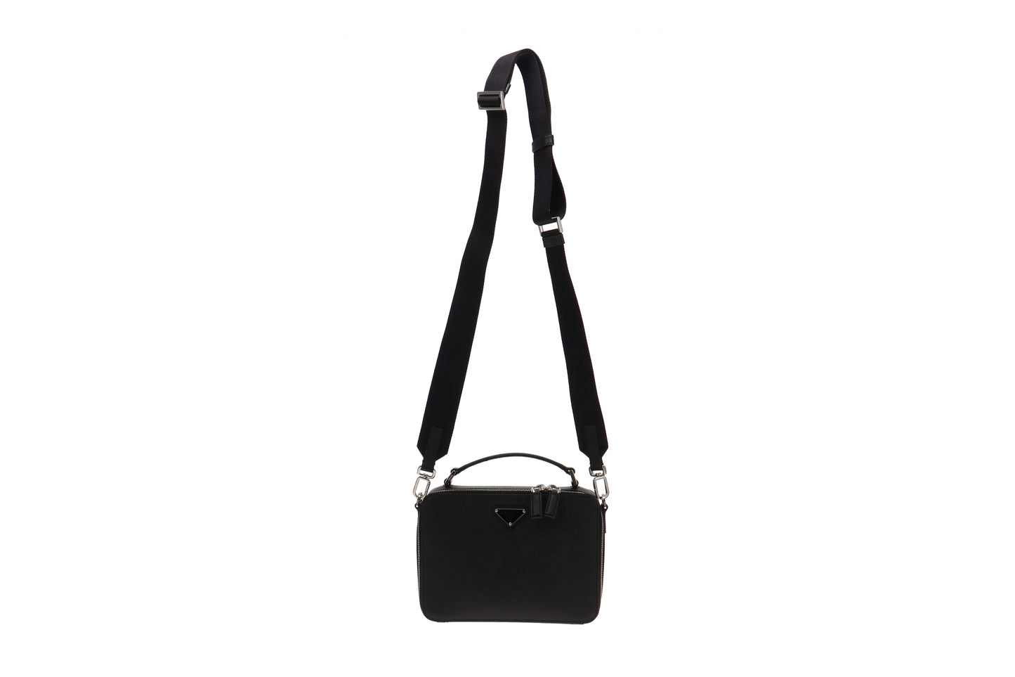 Prada Nero Saffiano Travel Brique Bag