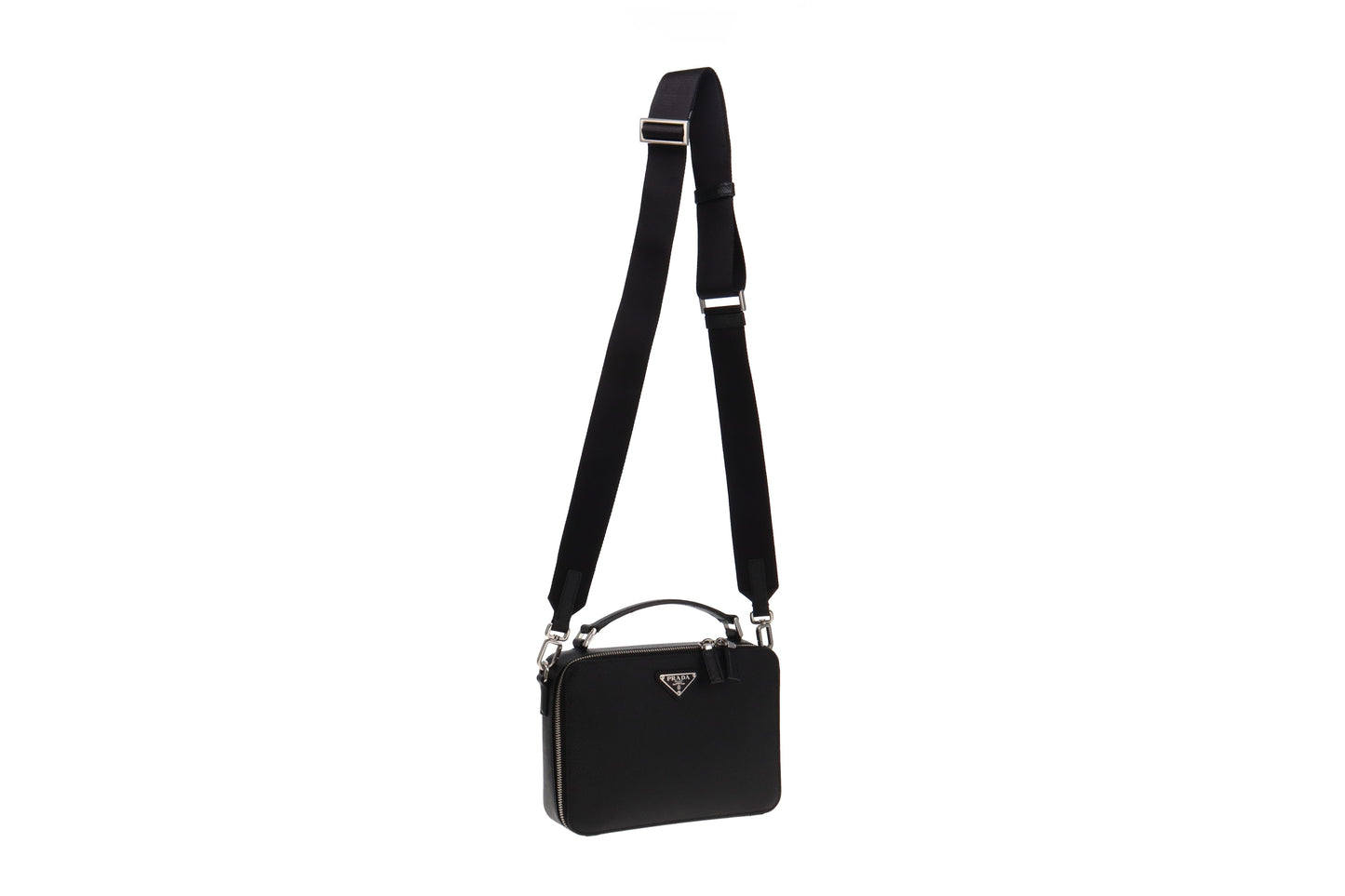 Prada Nero Saffiano Travel Brique Bag