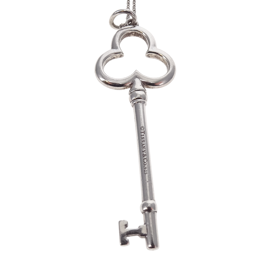 Tiffany & Co Large Key Pendant On Chain Sterling Silver 925