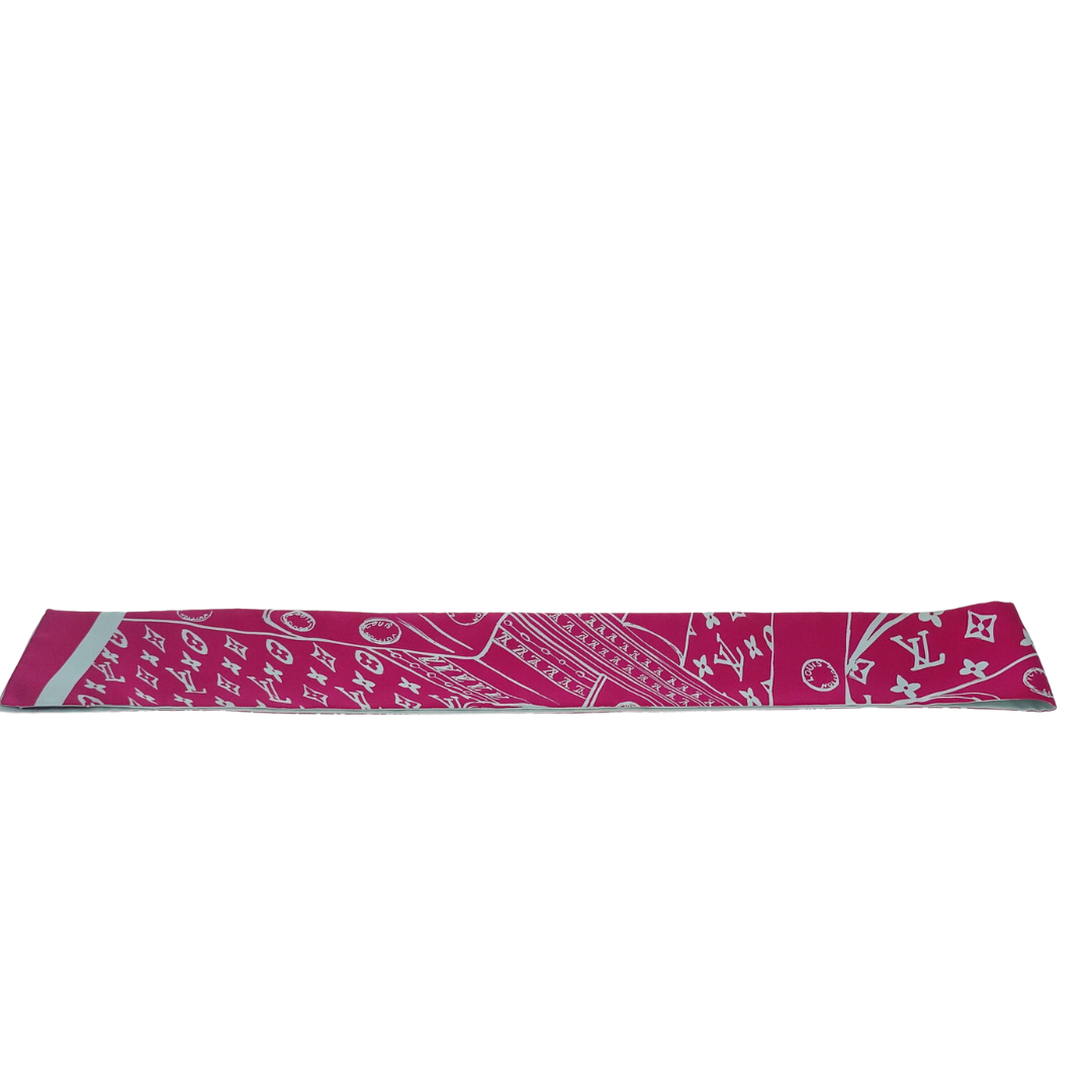 Louis Vuitton Pink and Turquoise Trunk It Twilly