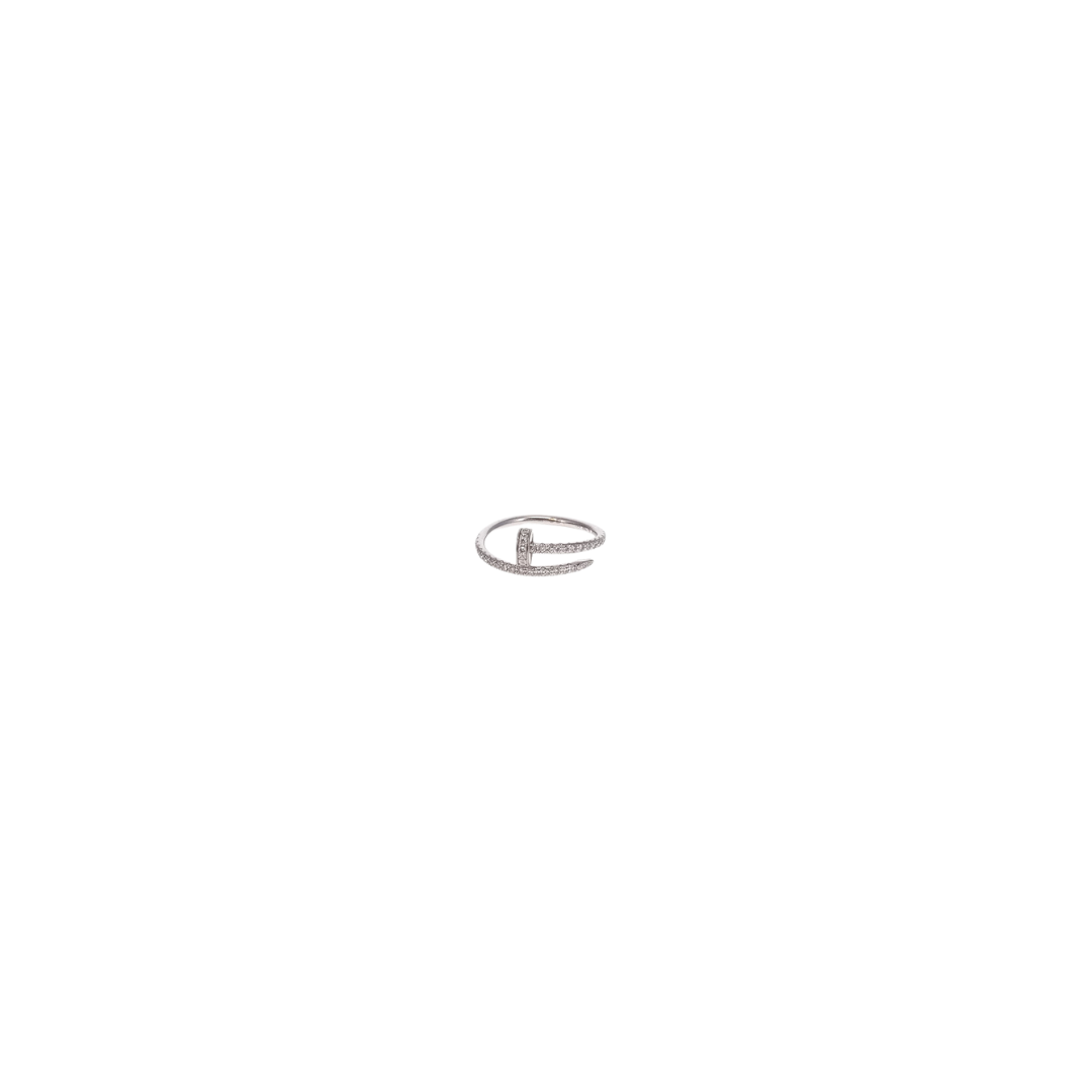 Cartier Juste Un Clou 18kt White Gold Ring With Diamonds Size 55