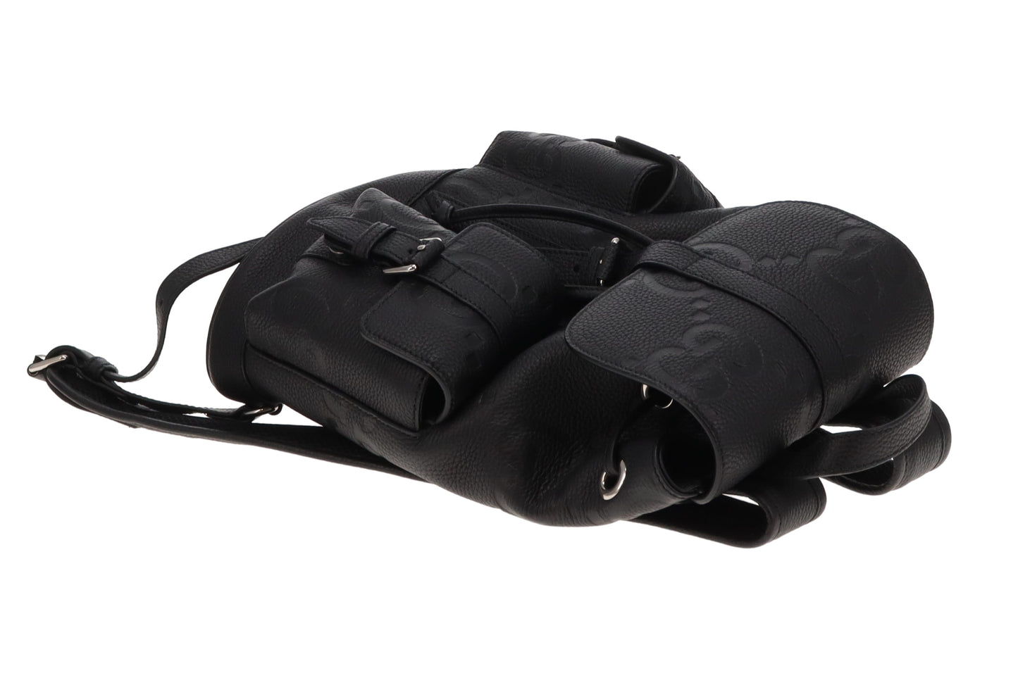 Gucci Black Jumbo GG Leather Small Backpack