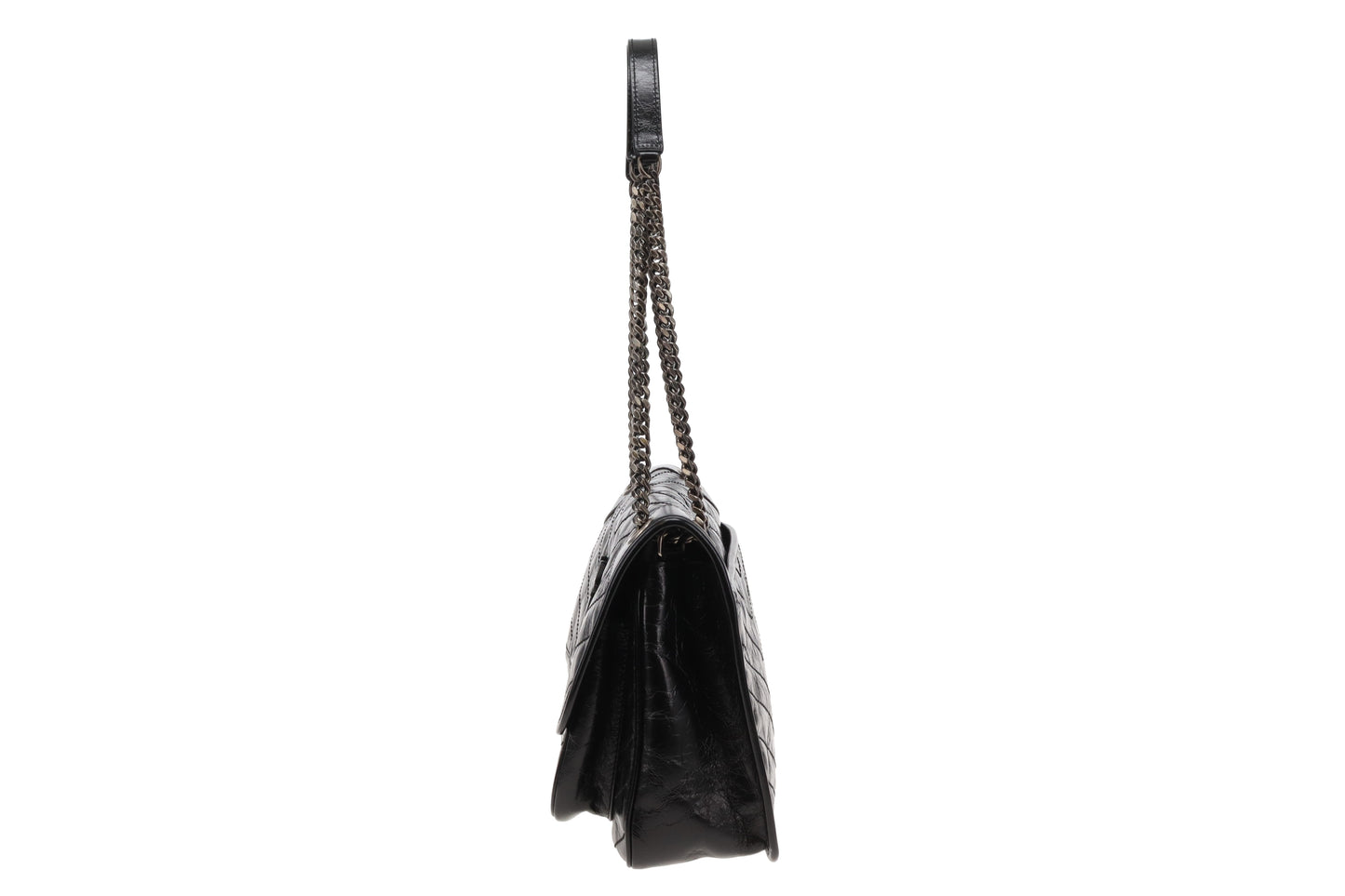 Saint Laurent Black Vintage Leather SHW Medium Niki 2024