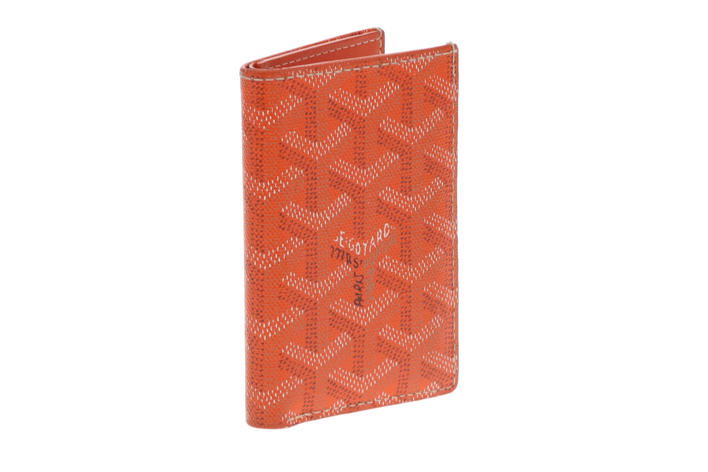 Goyard Folded Card Holder Orange Goyardine