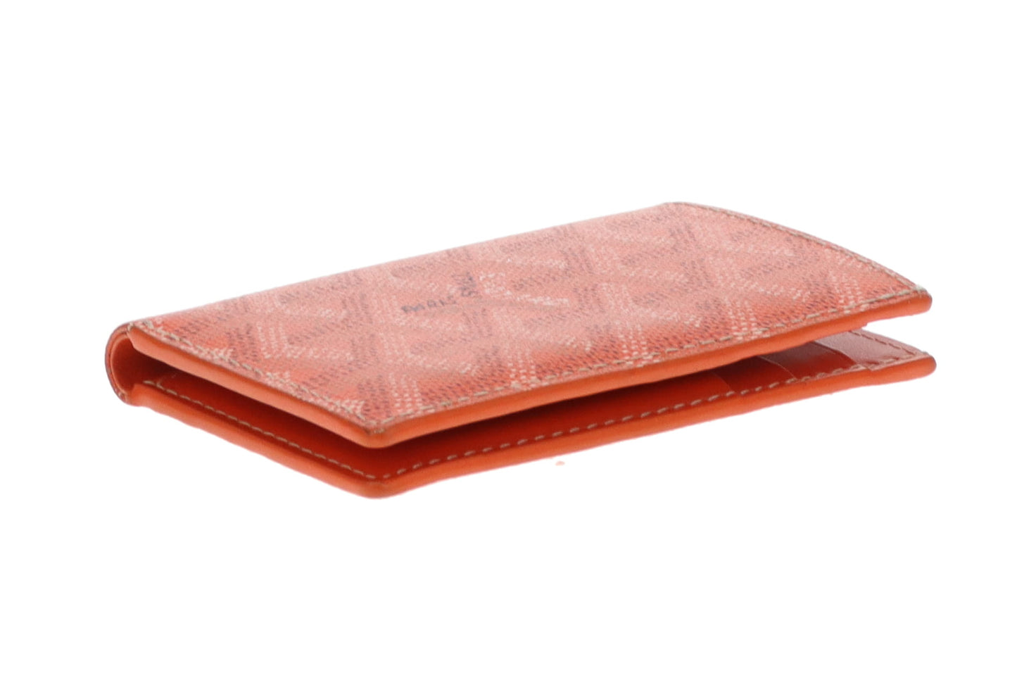 Goyard Folded Card Holder Orange Goyardine