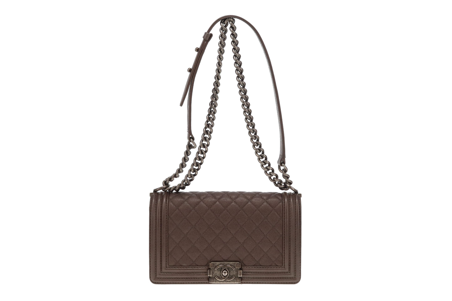 Chanel Medium Boy Bag Taupe 2103/14