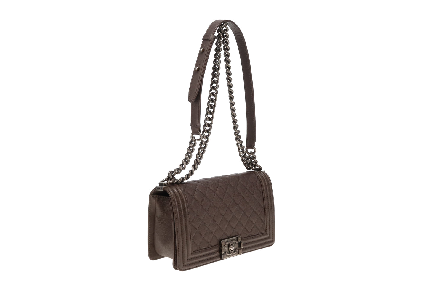Chanel Medium Boy Bag Taupe 2103/14