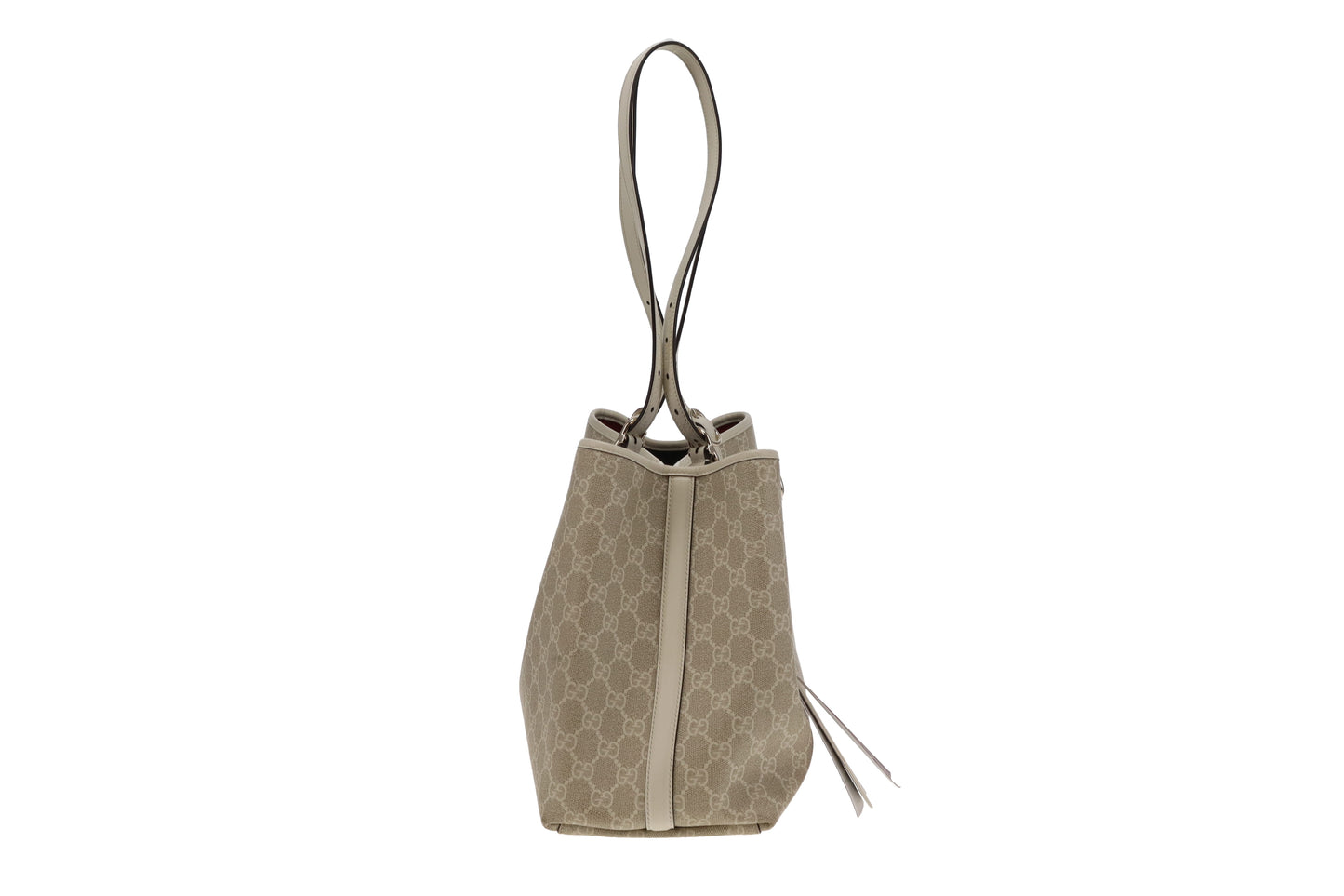 Gucci Emblem Large Tote Bag Beige and White GG Supreme
