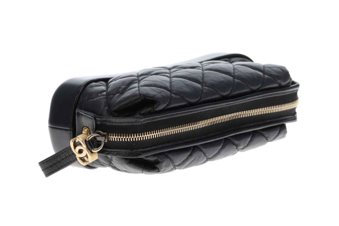 Chanel Gabrielle Cosmetic Pouch Black Calfskin 2018