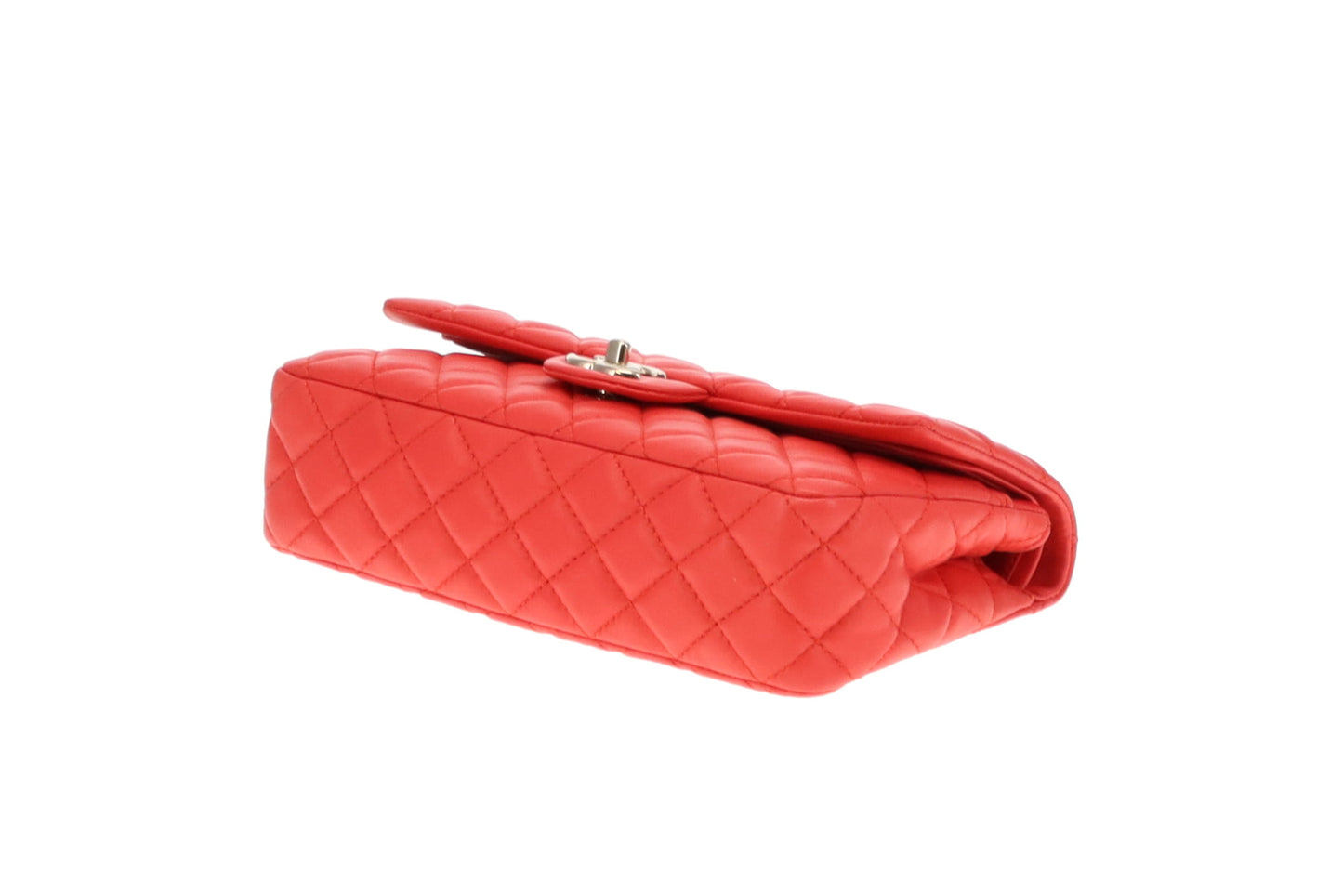 Chanel Classic Medium Double Flap Coral Red Lambskin SH 2008/09
