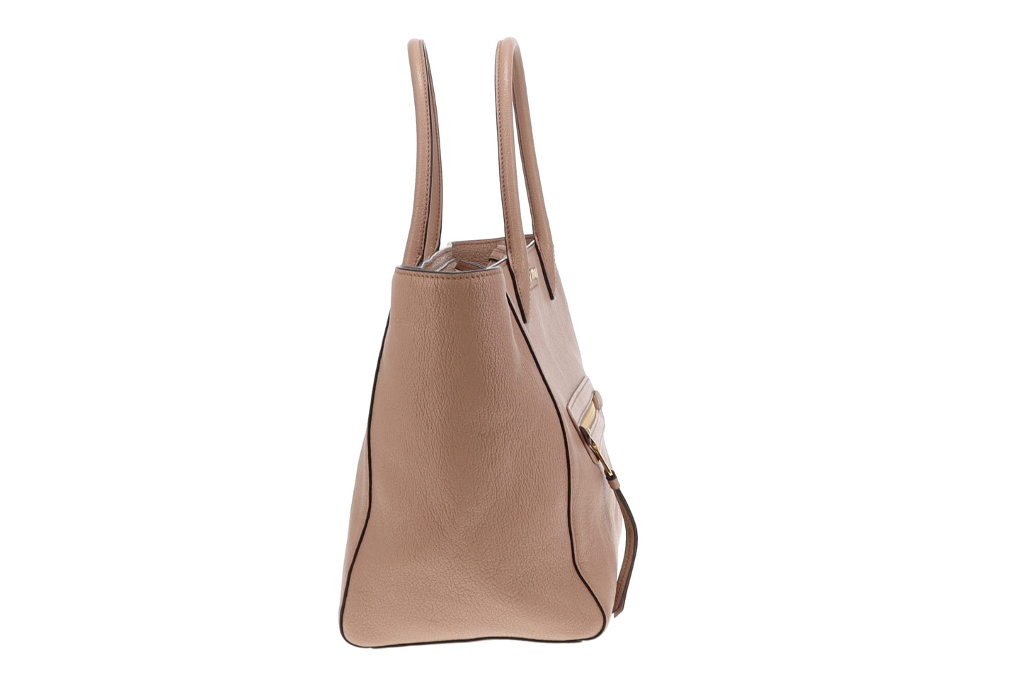 Miu Miu Beige Leather Shopping Tote with Strap