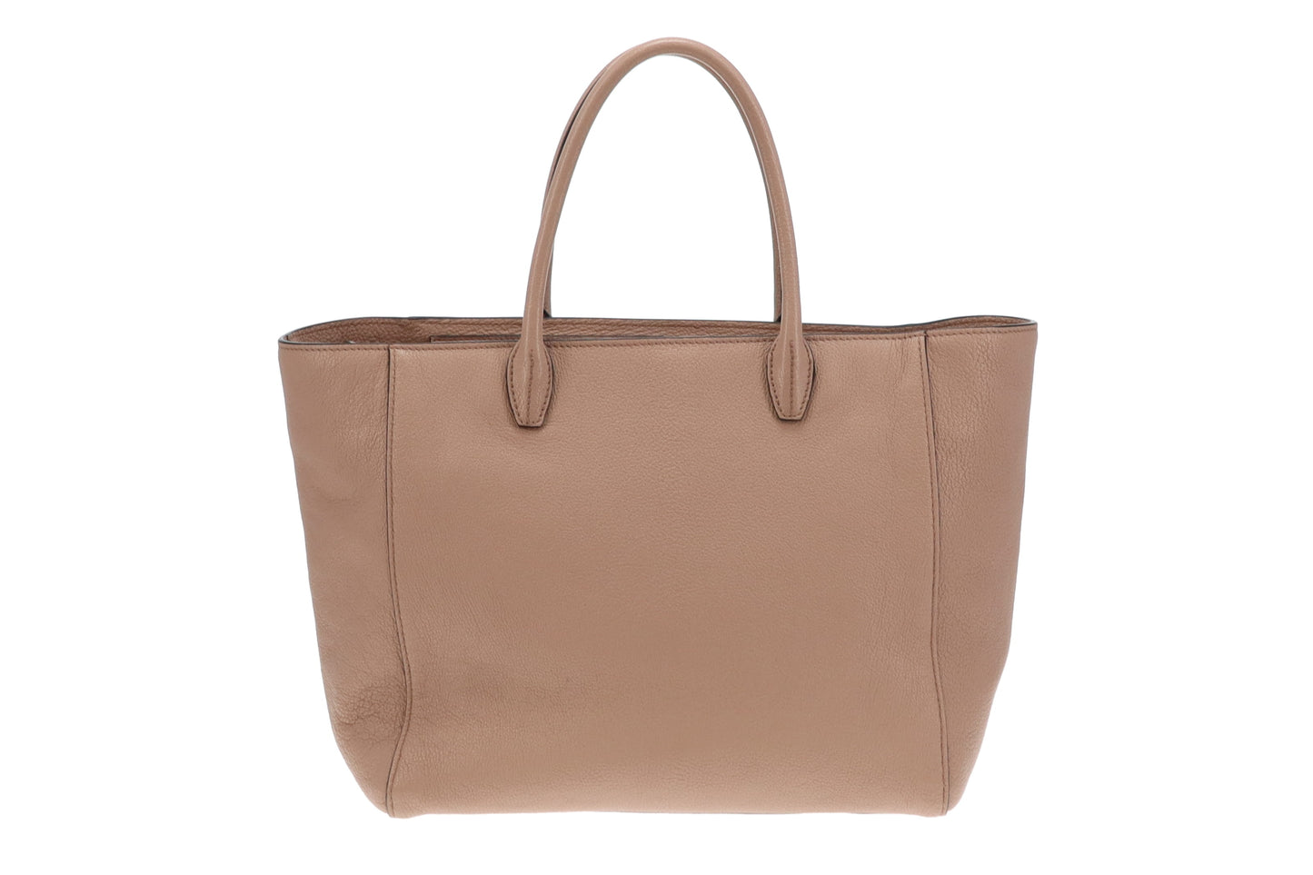 Miu Miu Beige Leather Shopping Tote with Strap