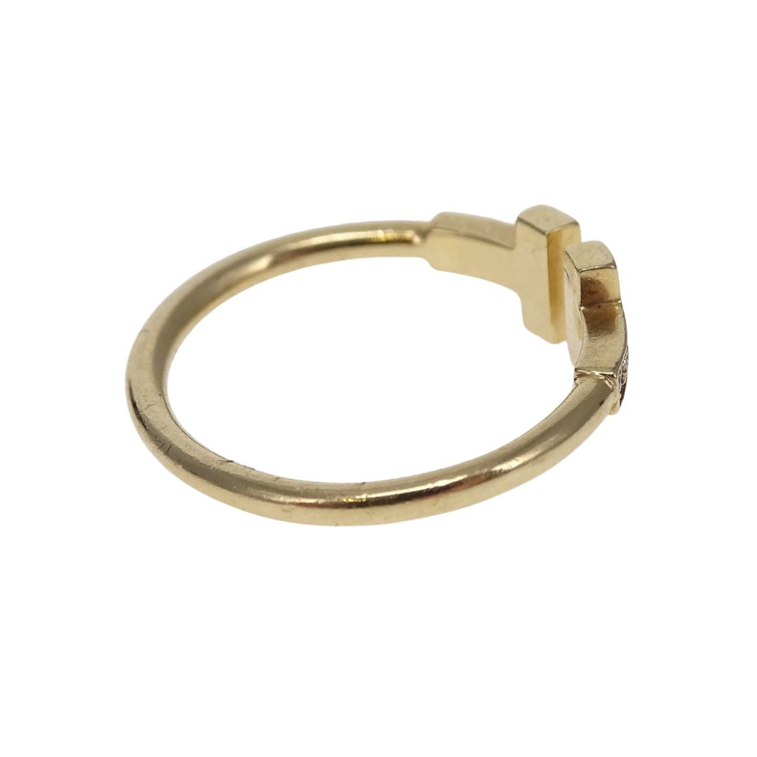 Tiffany & Co T Wire Ring Yellow Gold and Diamond - size 52
