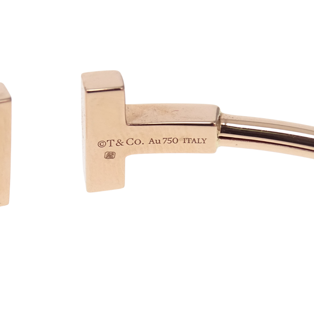 Tiffany & Co T Wire Narrow Wire Bracelet 18k Rose Gold