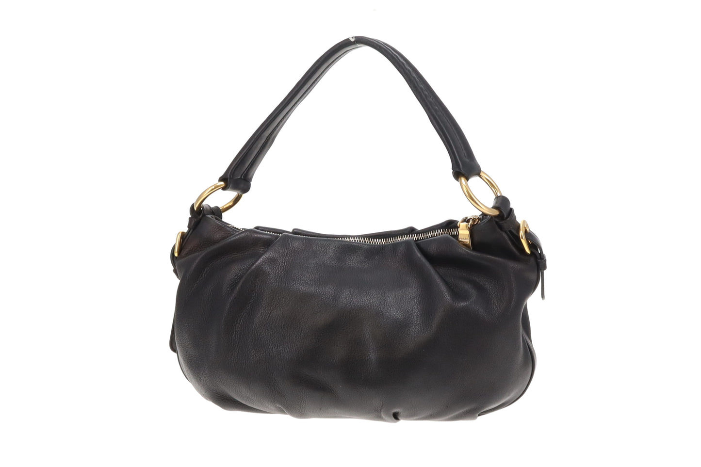 Prada Black Leather Vintage Shoulder Bag (2)