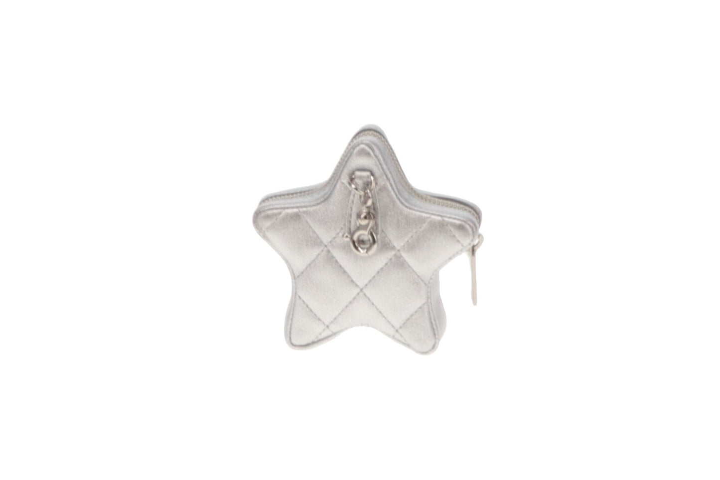 Chanel Silver Leather Star Coin Purse (NFID)