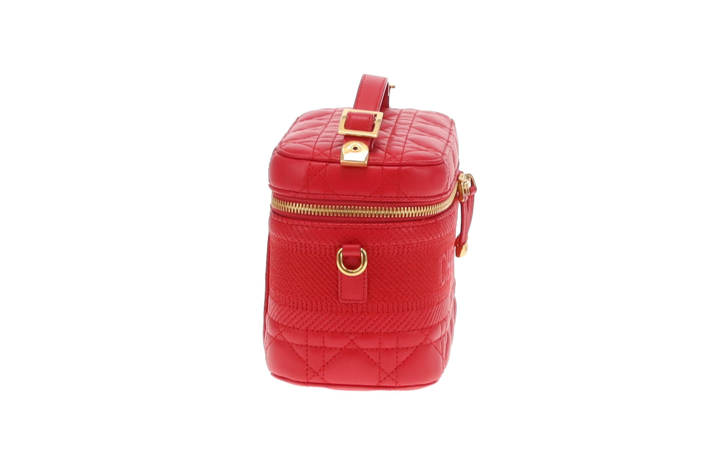 Dior Red Cannage Leather DiorTravel Vanity with Strap 2021