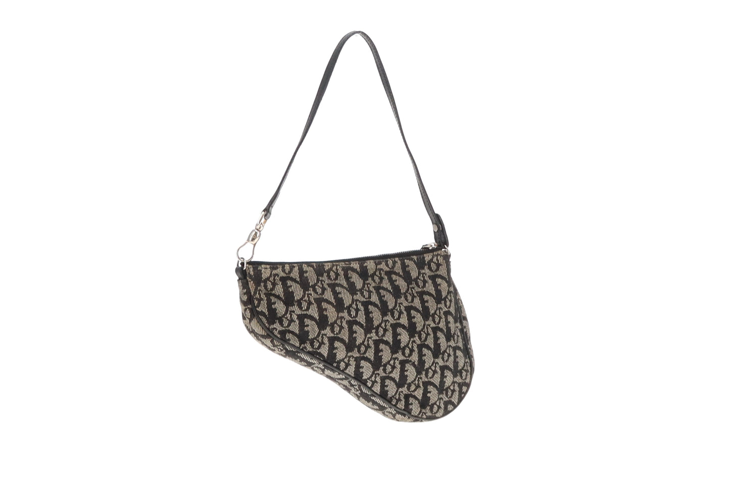 Dior Black/Grey Oblique Mini Saddle Pochette