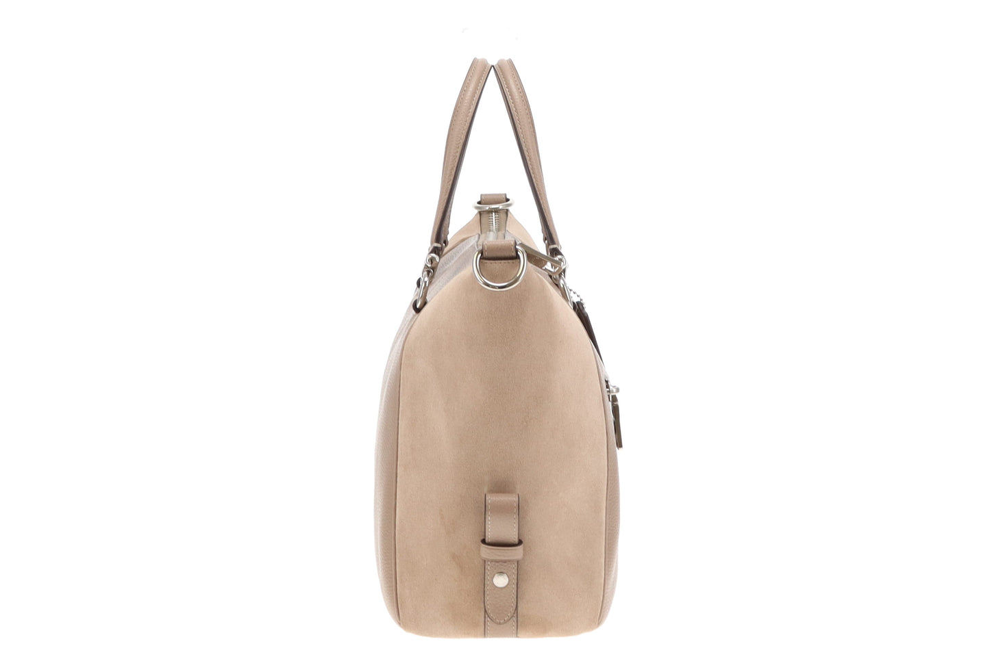 Coach Taupe Suede and Leather Prairie Satchel with Strap