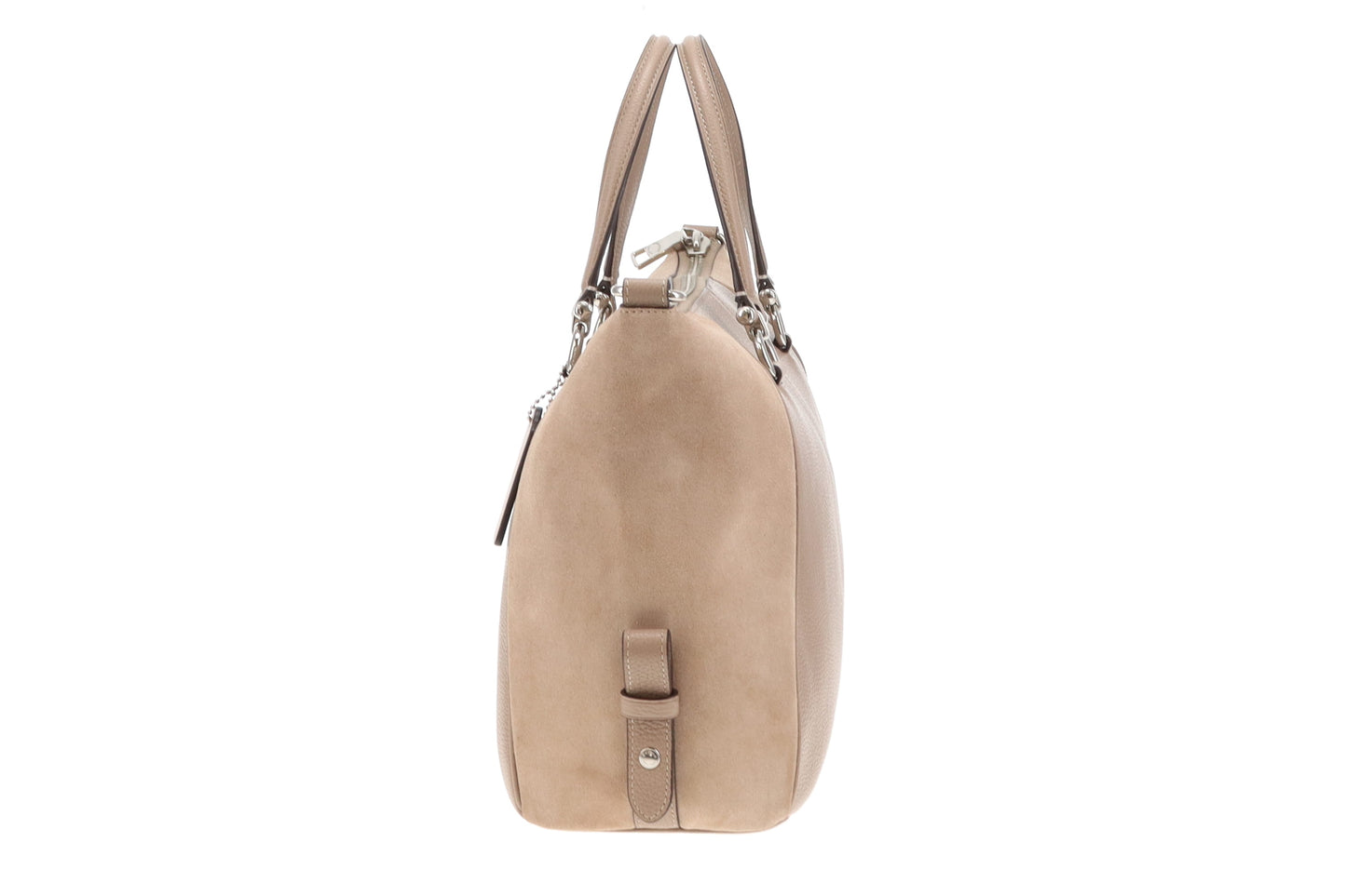 Coach Taupe Suede and Leather Prairie Satchel with Strap