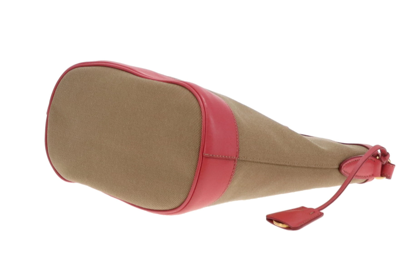 Prada Bucket Bag Logo Canvas and Pink Leather