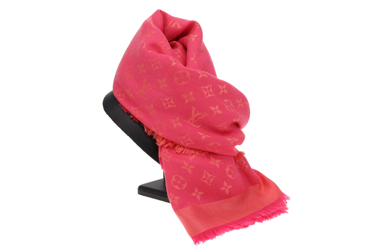 Gucci Lana Wool GG Orange & Pink Long Scarf