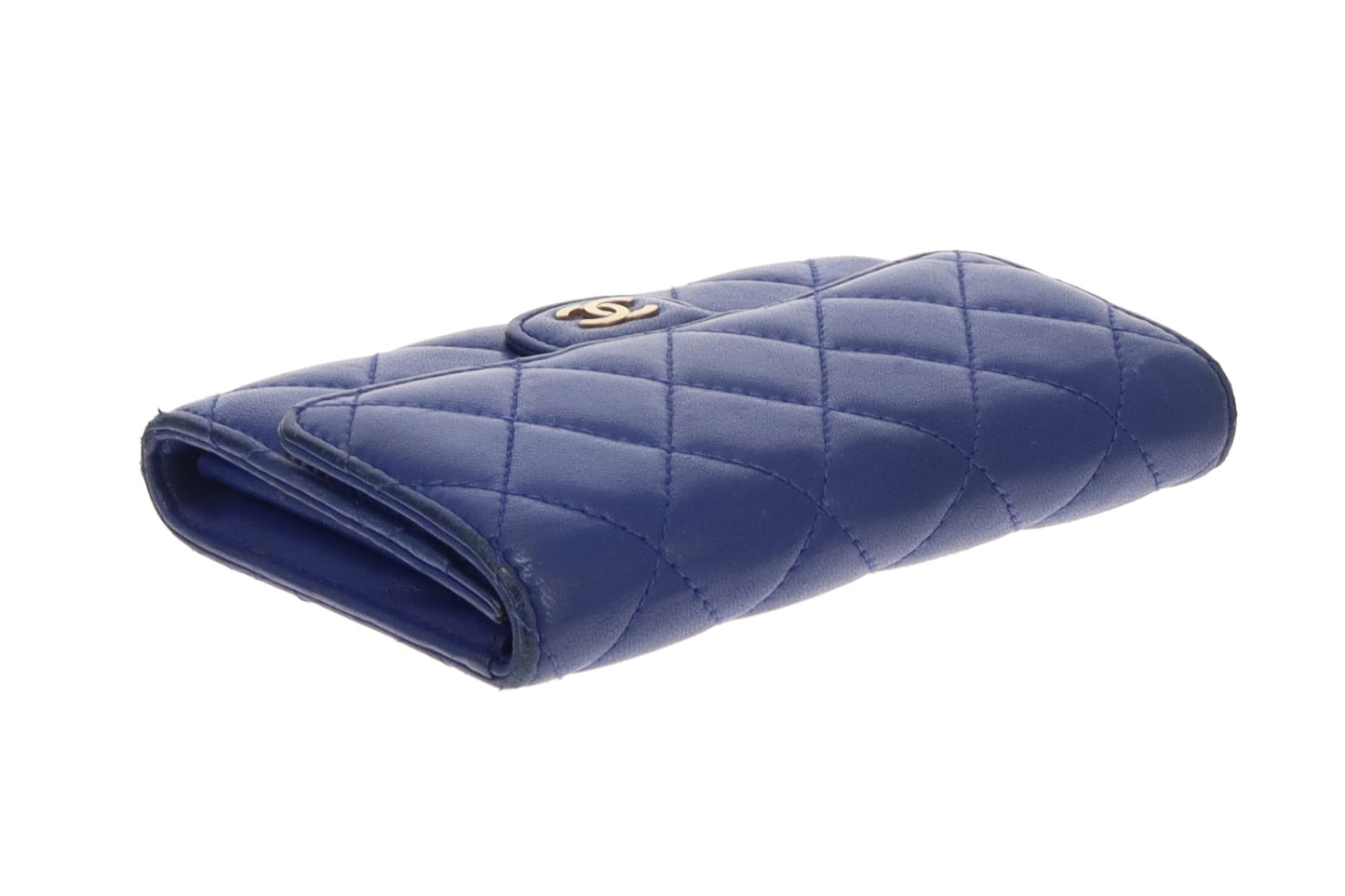Chanel Compact Classic Lambskin Wallet In Indigo 2008/09