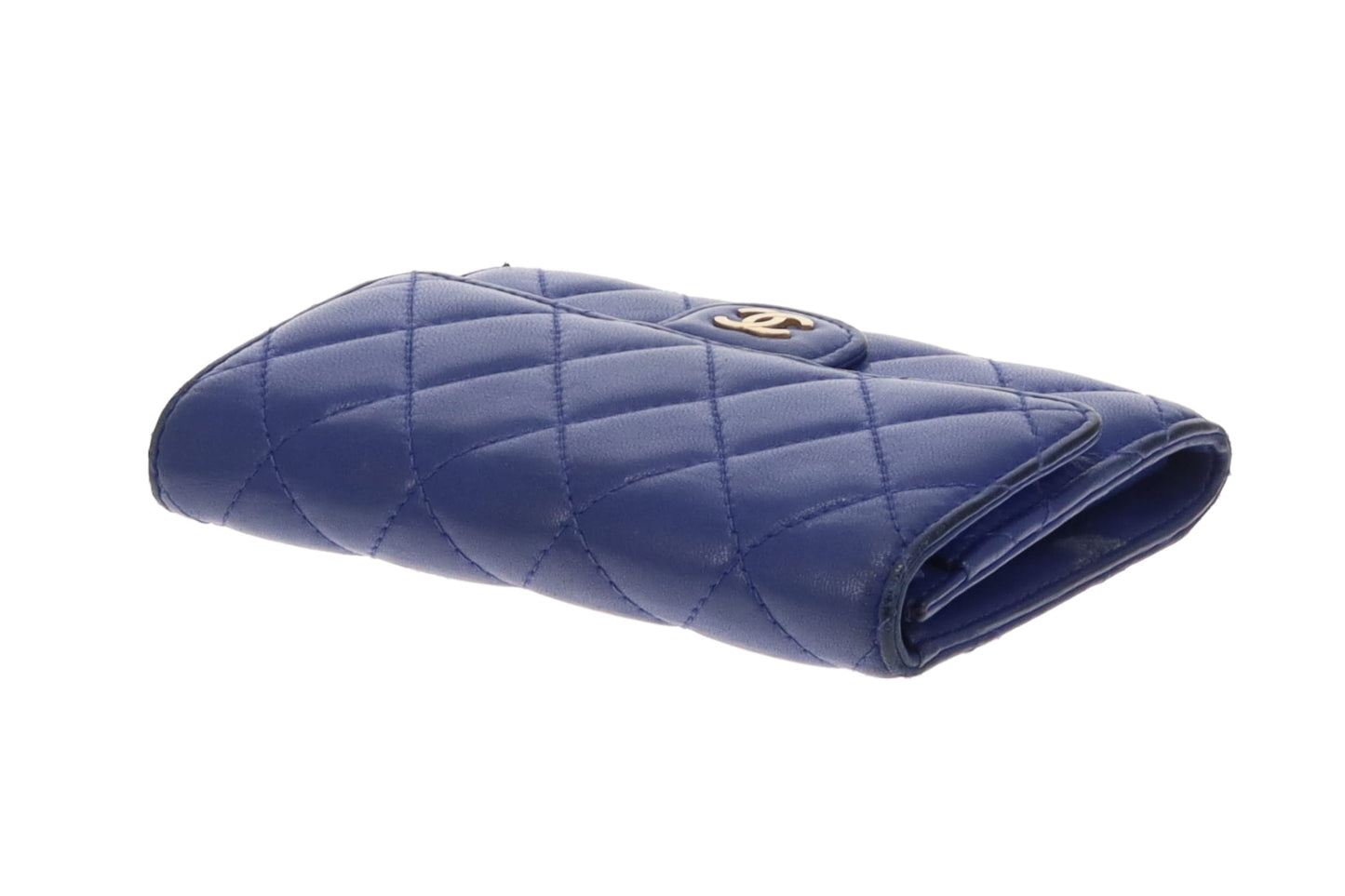 Chanel Compact Classic Lambskin Wallet In Indigo 2008/09