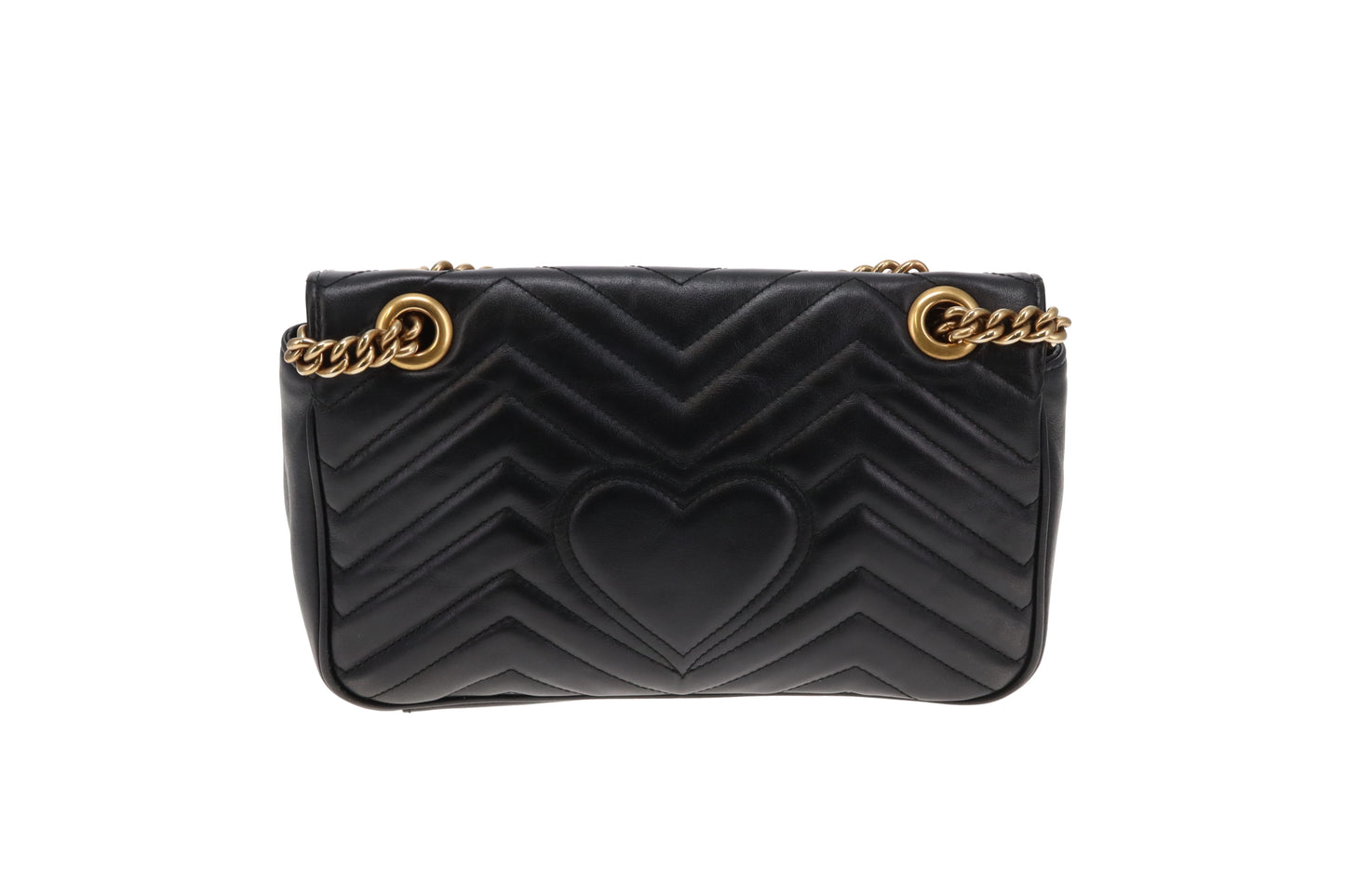 Gucci Marmont Chevron Flap Bag Medium Black