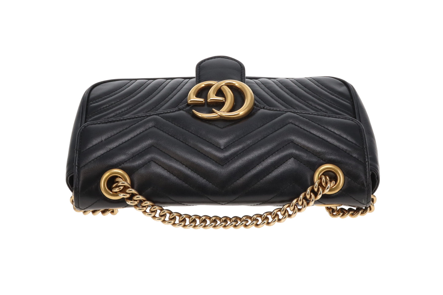Gucci Marmont Chevron Flap Bag Medium Black