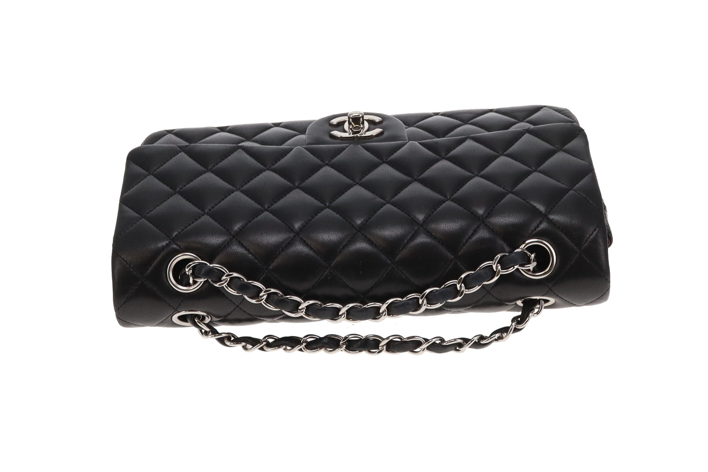Chanel Classic Double Flap Lambskin Black Vintage With Silver Hardware 2008/09