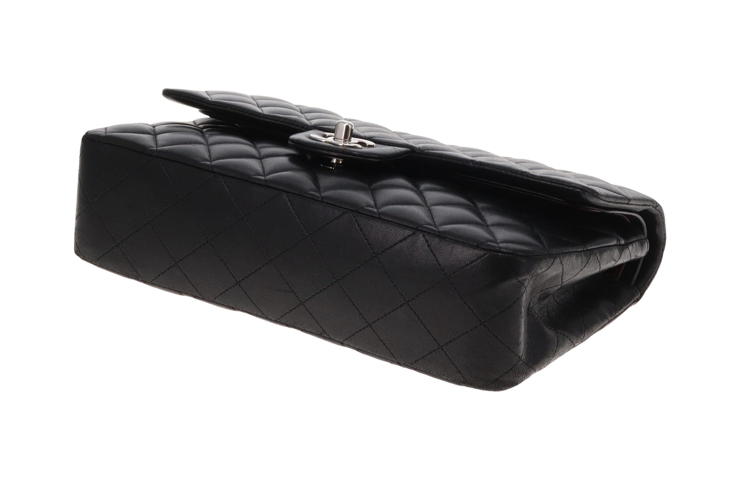 Chanel Classic Double Flap Lambskin Black Vintage With Silver Hardware 2008/09
