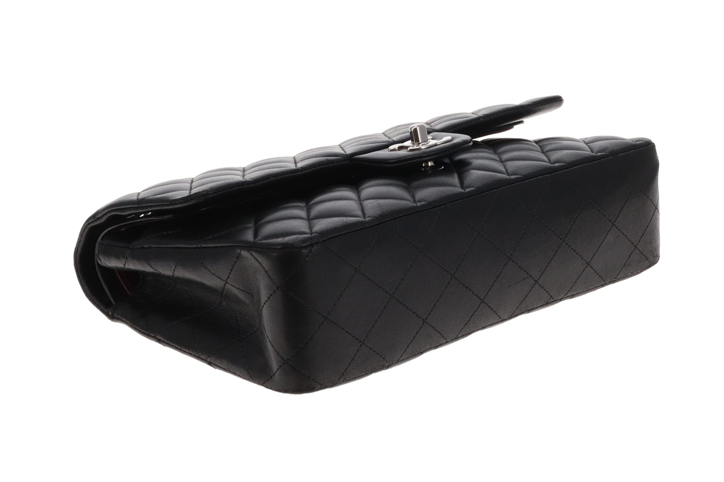 Chanel Classic Double Flap Lambskin Black Vintage With Silver Hardware 2008/09