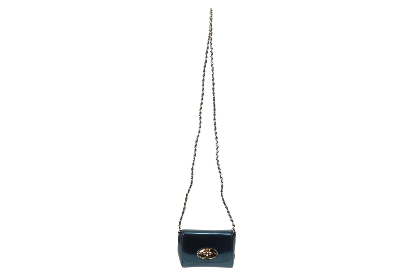 Mulberry Mini Lily In Midnight Blue Mirror Metallic Leather