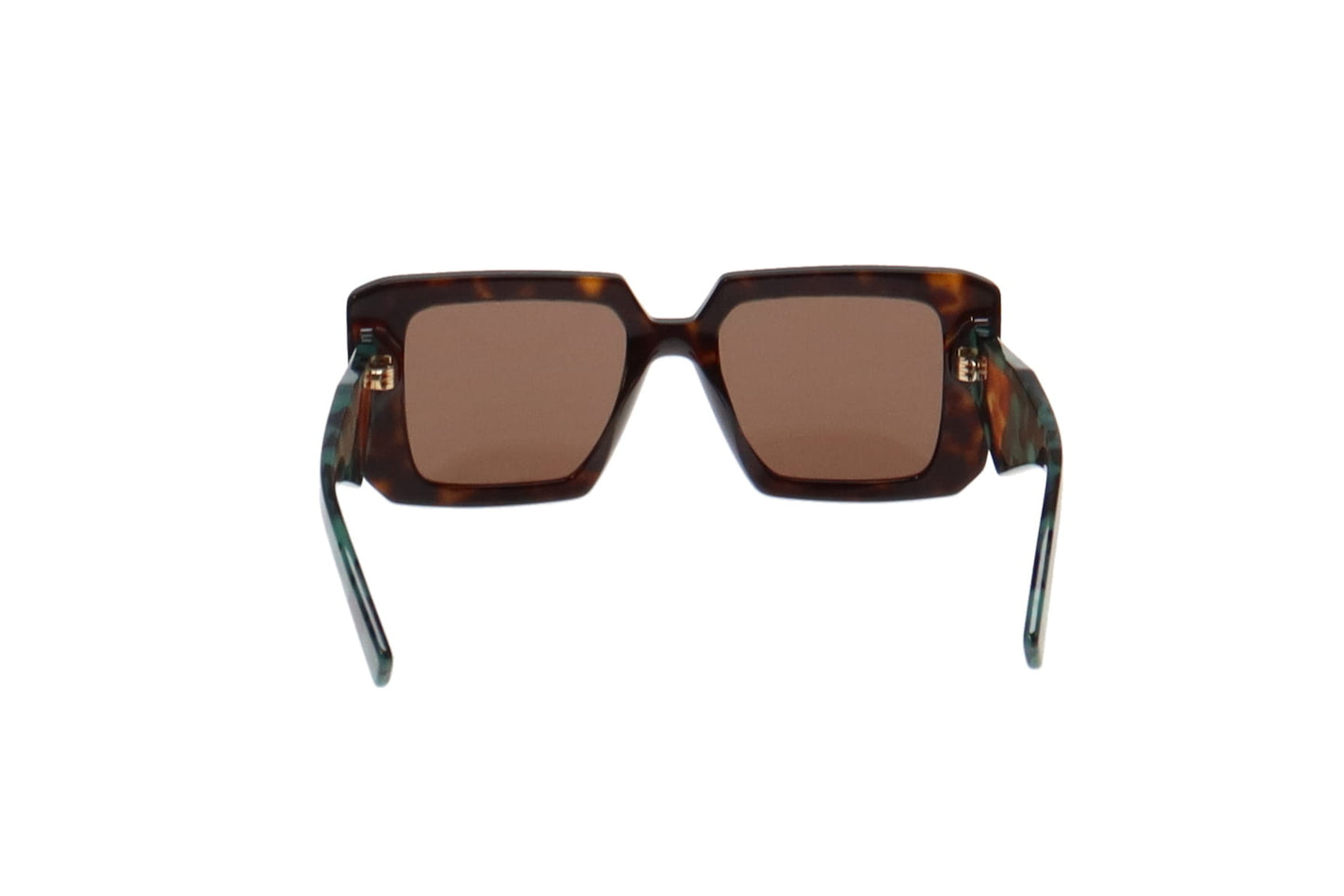 Prada Square Coffee Lens with Turquoise Tortoise Frame SPR23Y Sunglasses