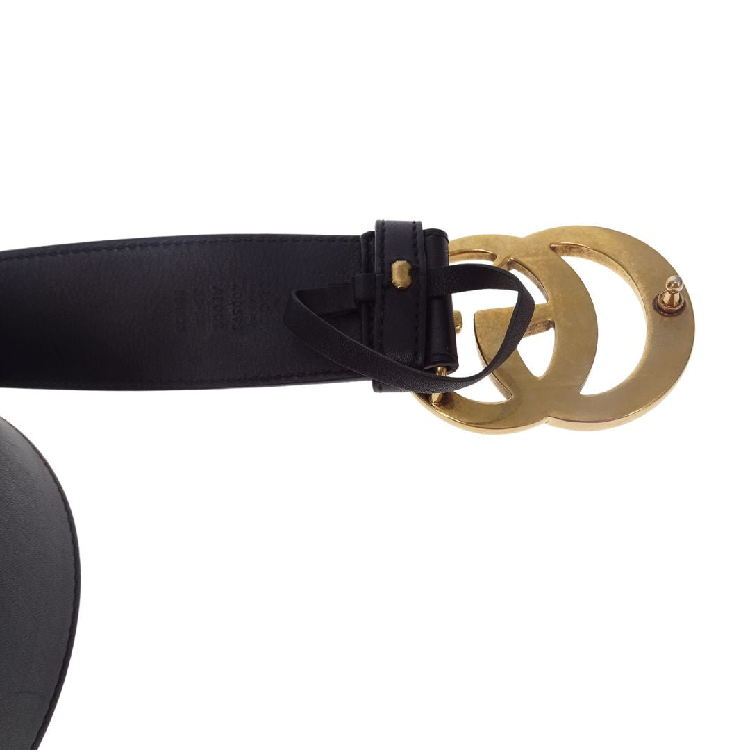 Gucci Marmont Belt 4cm Black GHW 85cm