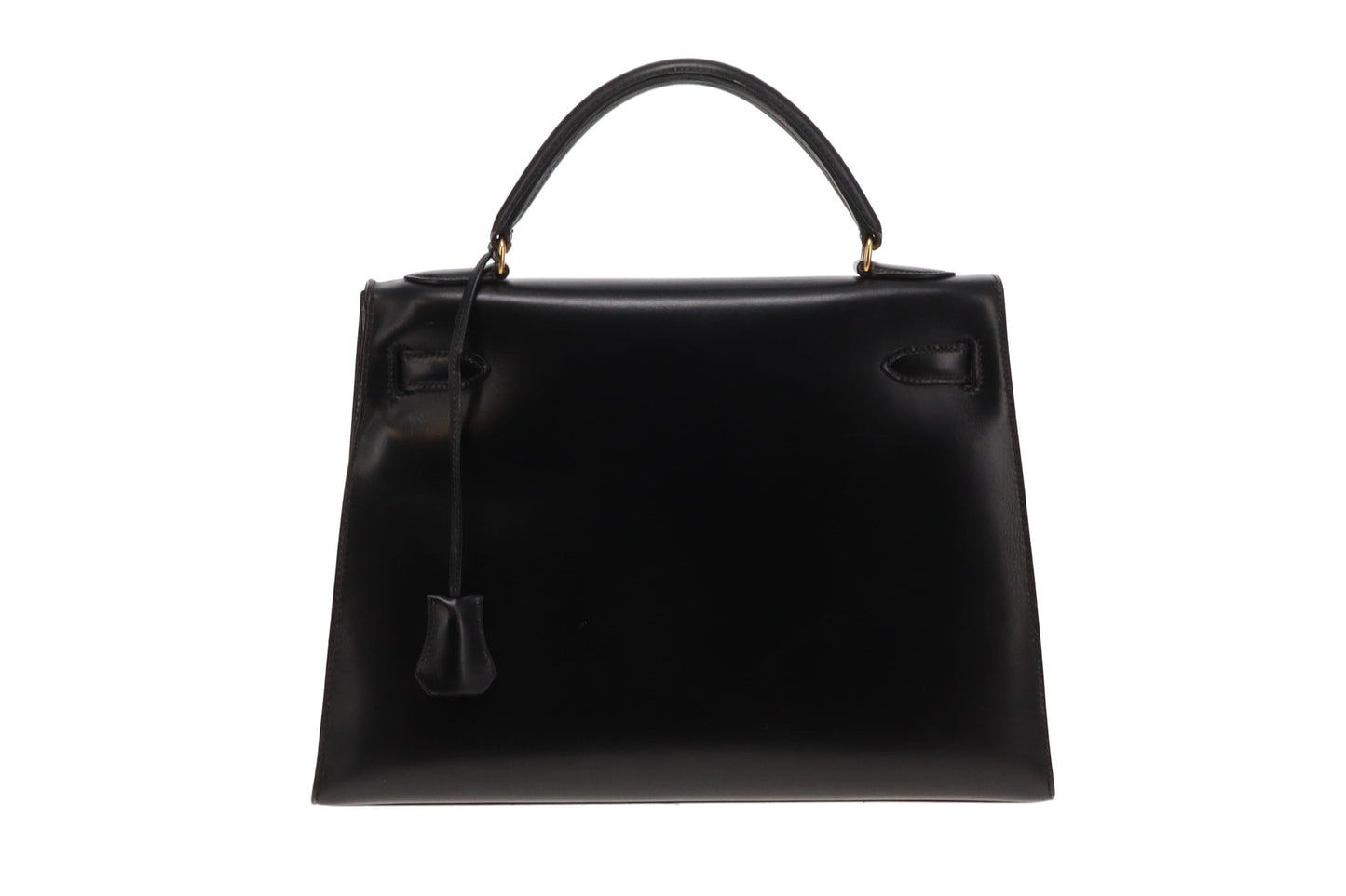 Hermes Black Box Leather GHW Vintage Kelly 32 1994