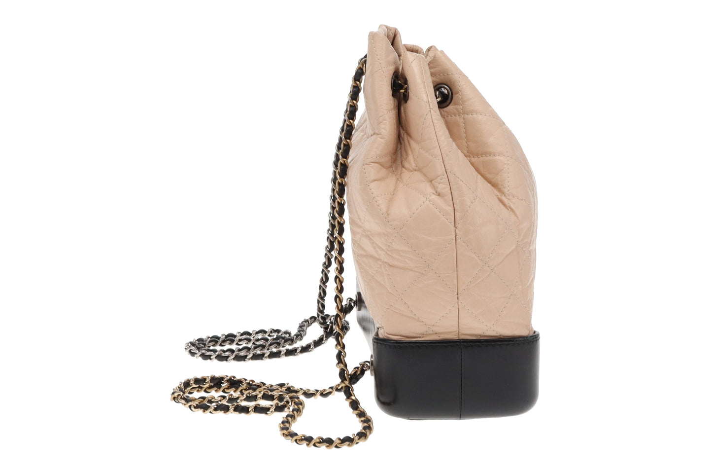 Chanel Beige Aged Calfskin and Black Leather Gabrielle Backpack 2018
