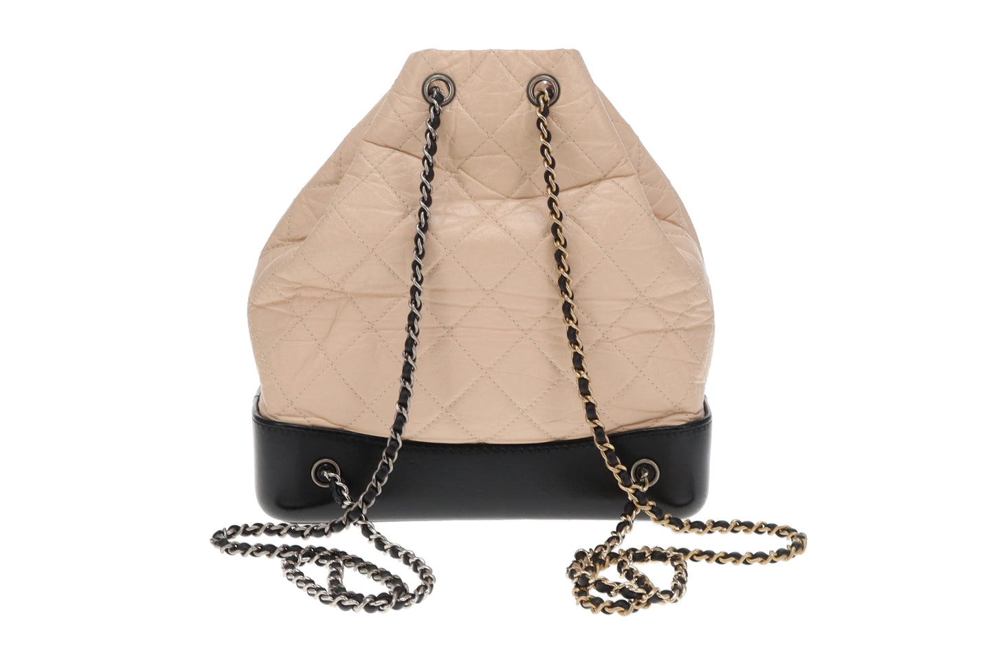 Chanel Beige Aged Calfskin and Black Leather Gabrielle Backpack 2018