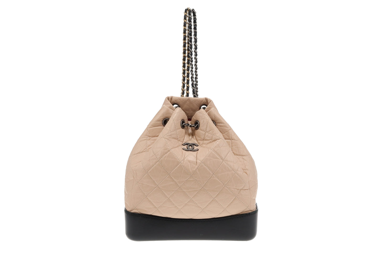 Chanel Beige Aged Calfskin and Black Leather Gabrielle Backpack 2018
