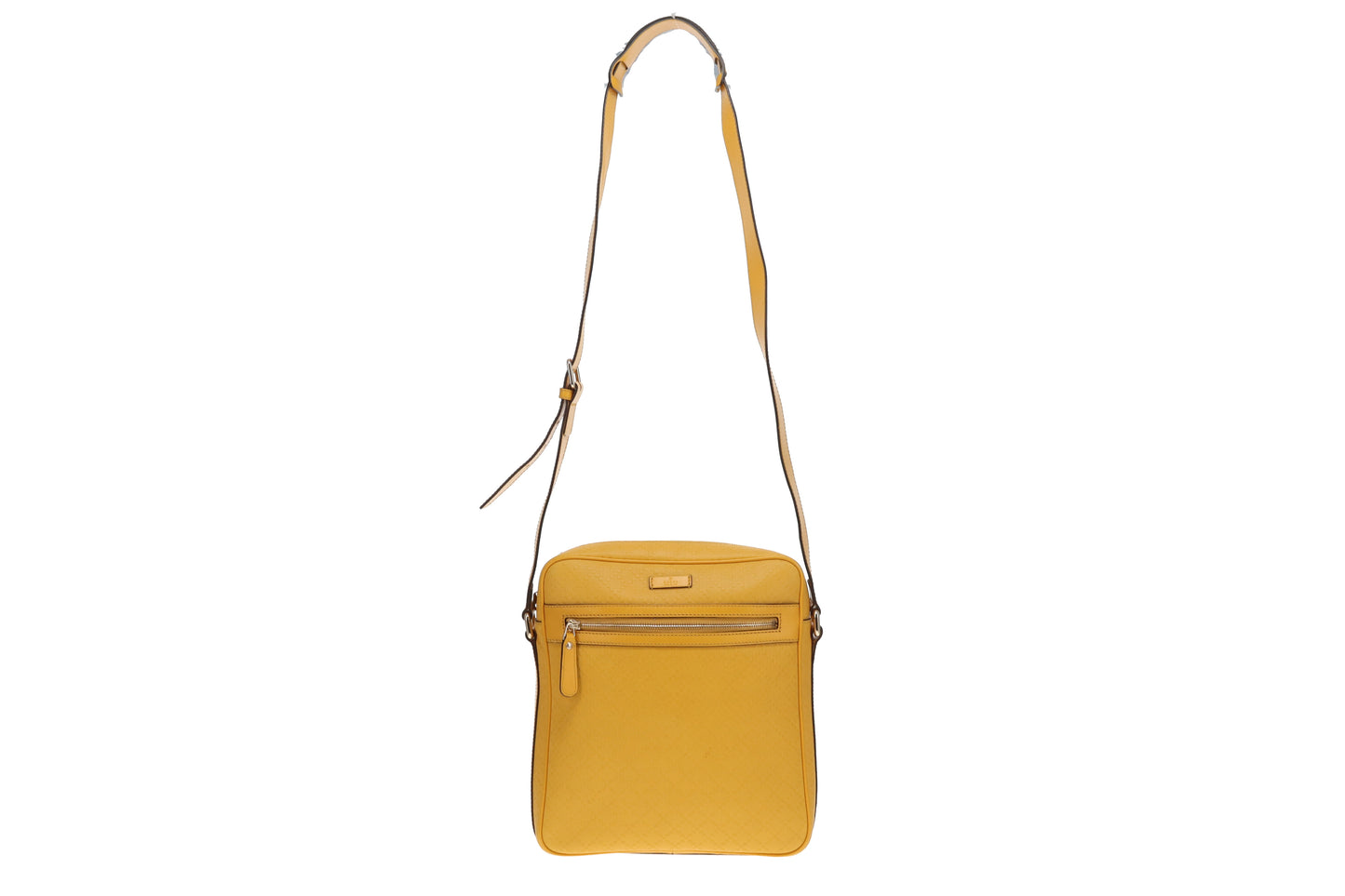 Gucci Yellow Diamante Leather Zipped Messenger Bag
