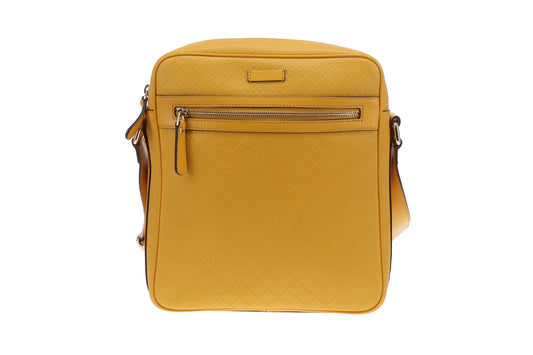 Gucci Yellow Diamante Leather Zipped Messenger Bag