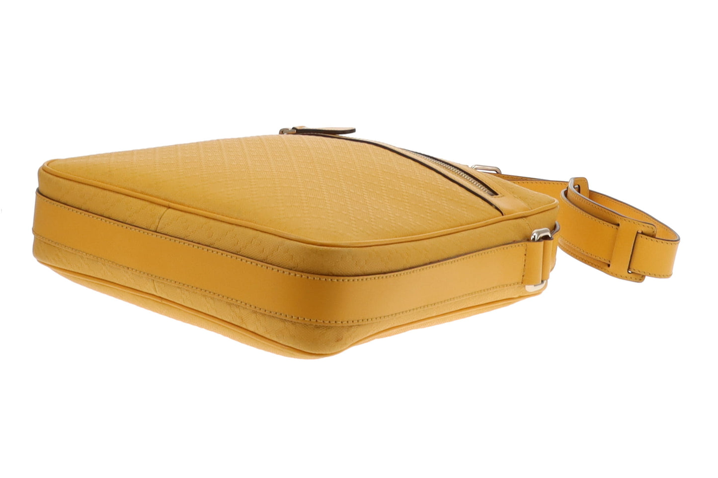 Gucci Yellow Diamante Leather Zipped Messenger Bag