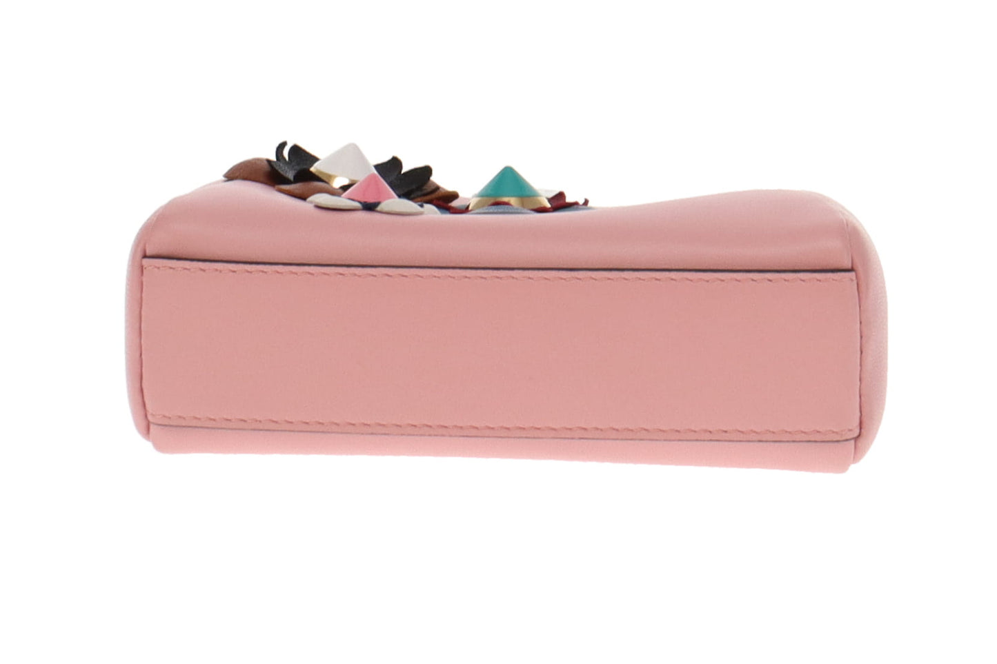 Fendi Micro Peekaboo Nappa Bubblegum Leather With Flowers